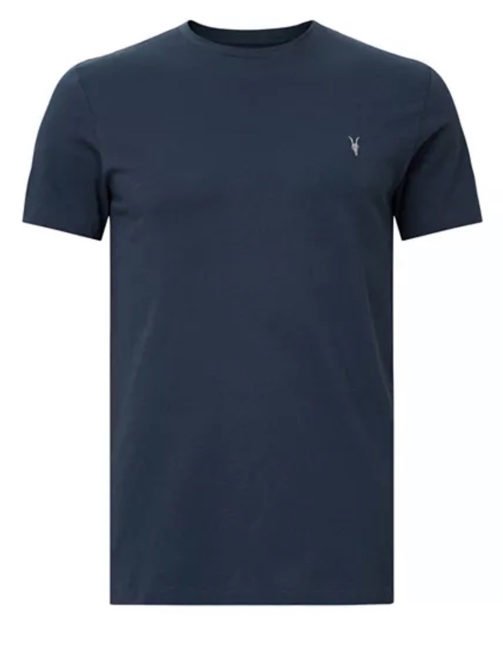 All Saints Men’s Tonic Crewneck Slim Ramskull in Navy T-Shirt Classic Cool - Picture 3 of 10